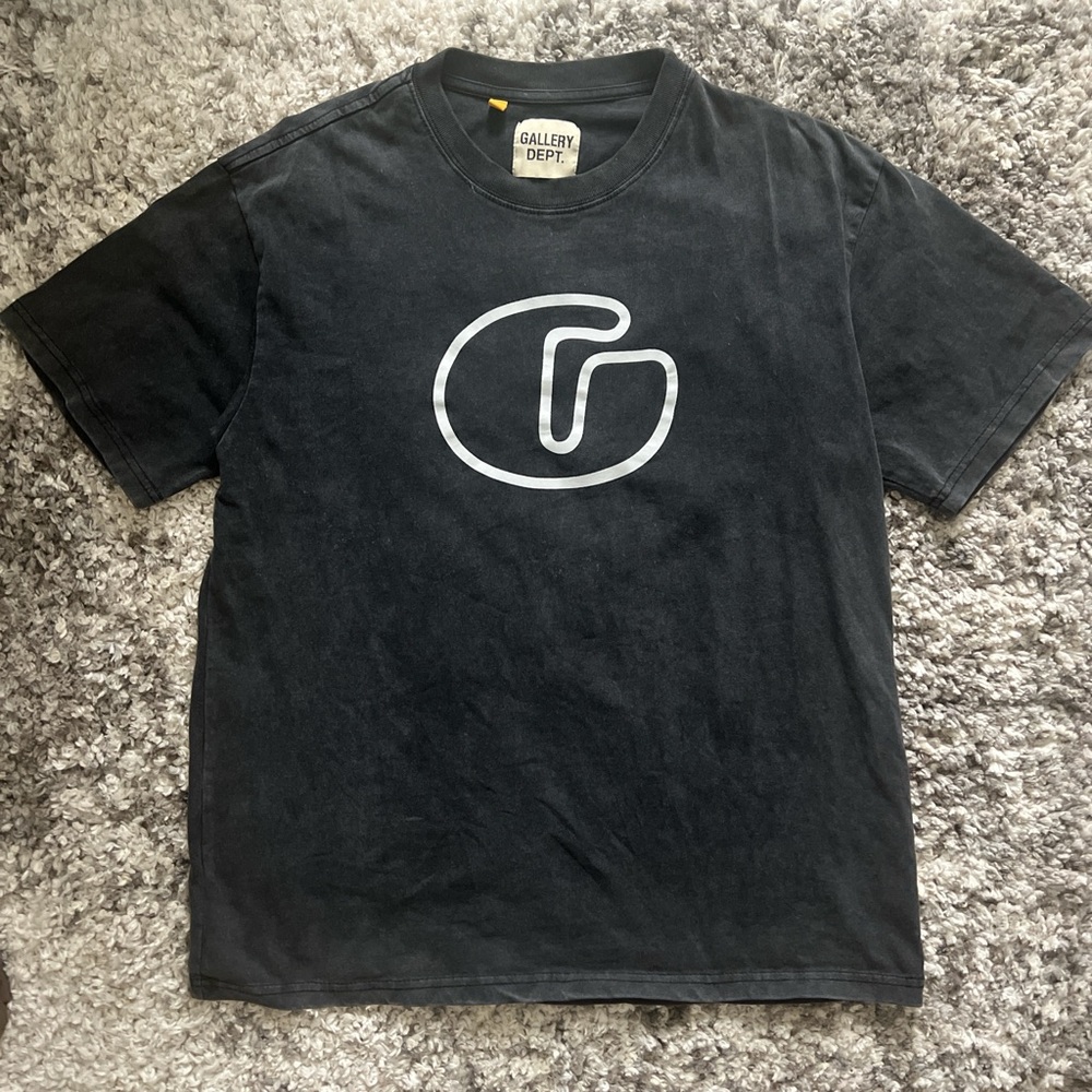Gallery Dept Black Short Sleeve Tee with Logo